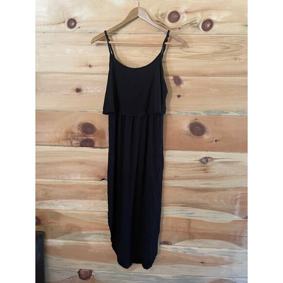Lilbetter womens black maxi dress. side slits. size small. - Picture 1 of 7